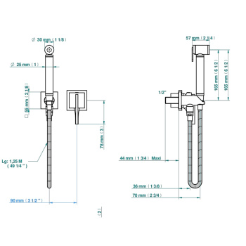 Гигиенический душ THG Hamptons G4R-B01-5840/MBG polished nickel