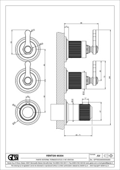 Смеситель для душа Gessi VENTI20 65334.727 Brass Brushed PVD