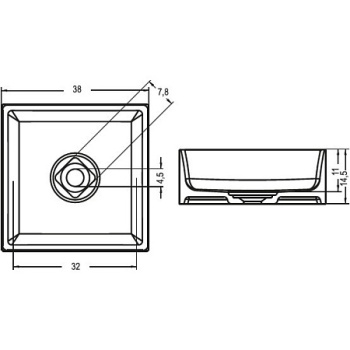 Раковина SQUARE 38х38х15 W023001105