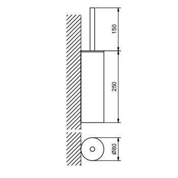 Ершик подвесной Fantini Young с контейнером, хром /белая керамика 96 02 7647