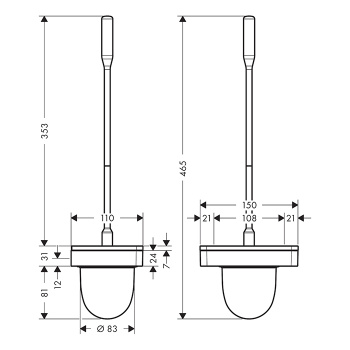 Axor Universal Accessories Туалетный ёршик, настенный, цвет: шлифованный черный хром 42835340