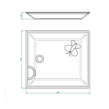 Поднос керамический THG Capucine Mauve Decor Or A7D-A02-4612 белый