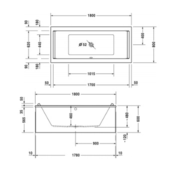 Акриловая ванна Duravit Starck Bathtubs 180x80 700338000000000
