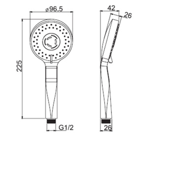 Ручной душ Fima Carlo Frattini Wellness 3 режима, чёрный матовый F2298NS