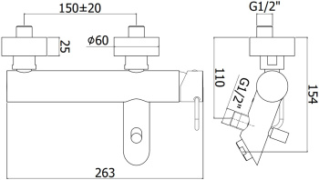 Смеситель для ванны с душем Paffoni Jo JO022CR