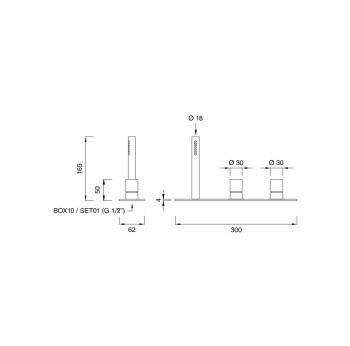 Смеситель для ванны CЕА Design Cartesio CAR 52 S сталь