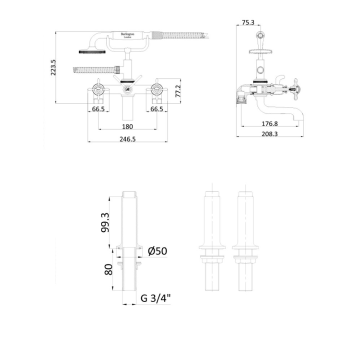 Соединения для набортного крепления Burlington Guild GU001DG золото