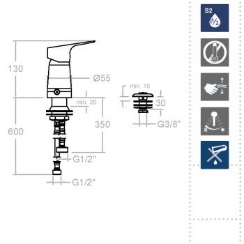 Смеситель для биде Ramonsoler Urban Chic встраиваемый SA212301