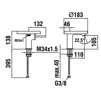 Смеситель для раковины Laufen Kartell 3.1133.1.004.113.1 хром