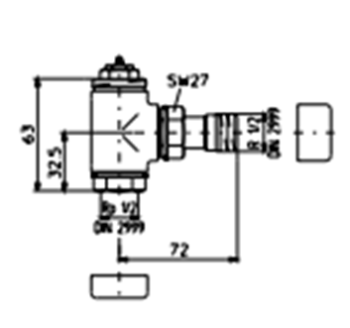 Вентиль угловой для полотенцесушителя Oventrop 1166042 Combi E 1 2 1 2