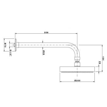Верхний душ Nicolazzi Doccia 20см, polished nickel 5704NL20