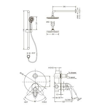 Душевая система Burlington CK3-R хром