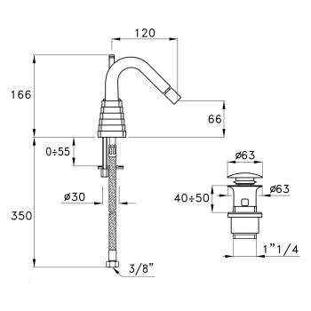 Смеситель для биде Stella Titian на 1 отверстие 3602MC/Bis, хром TT 00303 CR00