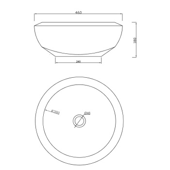Раковина накладная Artceram Blend 46, без отв., белый BLL001 01 00 bi*0