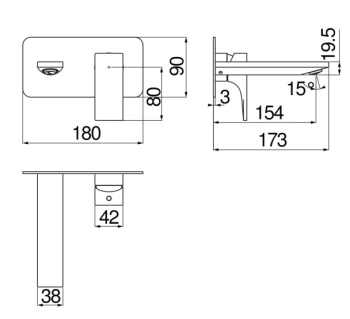 Cмеситель для раковины Nobili Seven SE124198BM черный