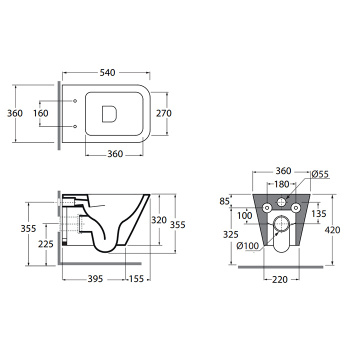 Унитаз подвесной Azzurra Build BUVKSPE00000BI с креплением, белый