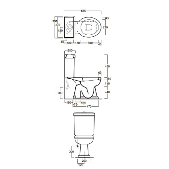 Унитаз моноблок с горизонтальным сливом Simas Londra LO931bi белый
