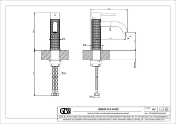 Смеситель для раковины Gessi 54202.726 бронза