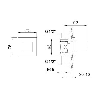 Запорный вентиль Fantini Ar/38 1/2", хром 38 02 3335B