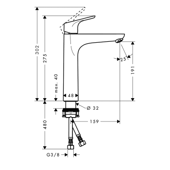 Смеситель для раковины Hansgrohe Focus 31518000 хром
