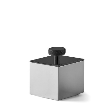 3SC Metal Quadra Баночка универсальная, 7х7хh8см, с крышкой, настольная, цвет: черный матовый ME46ANO