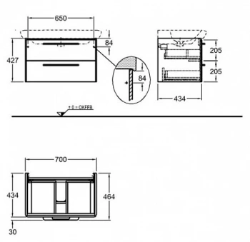 Тумба под раковину 70 см Geberit IT! 819180000