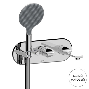 Bossini Apice Смеситель для ванны, встраиваемый, на 2 выхода, с ручным душем и шлангом 150см., внешн