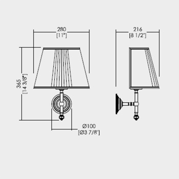 Светильник настенный с плафоном Devon&Devon Gemstone основания никель блестящий GEM723NK