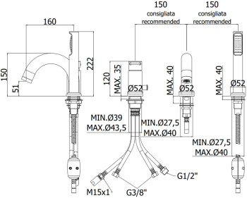 Смеситель на борт ванны Paffoni Joker JK040LCR