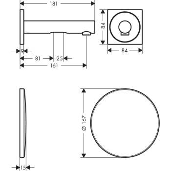 Электронный смеситель для раковины Axor Uno 45110000 питание от сети, хром