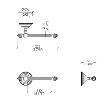 Держатель туалетной бумаги Devon&Devon Black Diamond декоративные элементы черного, держателя никель блестящий BLKD511NK