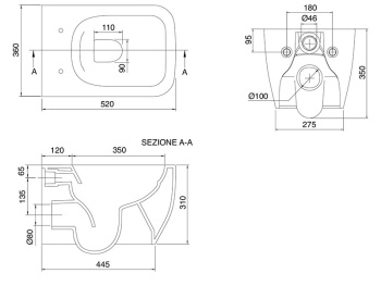 Унитаз подвесной Scarabeo Teorema 2.0 5126TW/49