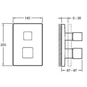 Термостат для душа Jacob Delafon Square E98729-CP хром