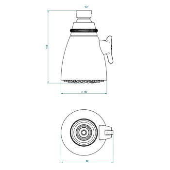 Верхний душ THG Mossi Cristal Clair A2N-A02-288L хром