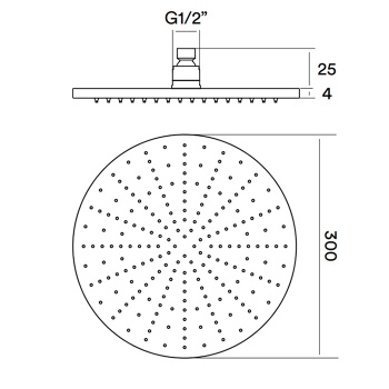 Верхний душ диаметр QuadroDesign Shower Accessories SF048-AS 300, brushed stainless steel SF048AS