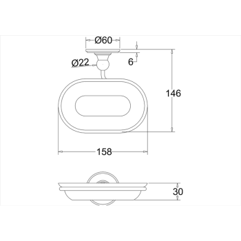 Мыльница Burlington A1 CHR хром/белый
