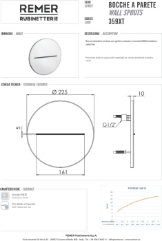 Излив настенный Remer хром (CR) 359XT