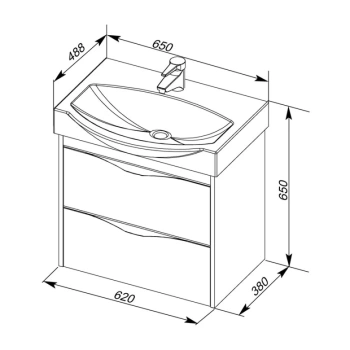 Раковина для тумбы Sanovit Plazma 65 5065-KL
