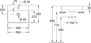 Раковина Villeroy&Boch Memento 2.0 4A075001 50x42 см