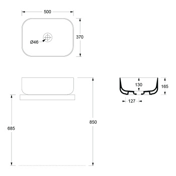 Раковина накладная Alice Unica 50x37хВ16,5, без отверстия под смеситель, мёд глянцевый, 32190196