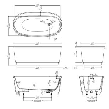 Ванна из искусственного камня Devon&Devon Holiday 175.7x89.7 HOLIDAY