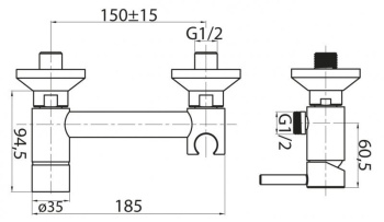 Смеситель для ванны Hansgrohe PuraVida 15472400