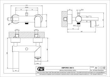 Смеситель для ванны Gessi Emporio Via manzoni 38613.299 Matte Black