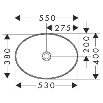 HG Xuniva  D Раковина-чаша 550х400 без перелива, белый (Произведено в Египте)