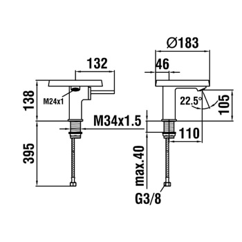 Смеситель для раковины Laufen Kartell 3.1133.1.004.110.1 хром