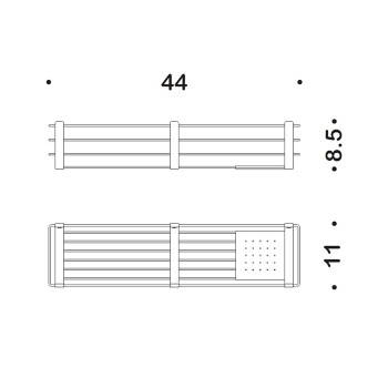 Двойная полка Colombo Complimenti 44x11см PVD золото матовое B9633.OM