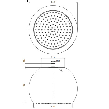 Верхний душ Sfera Fima Carlo Frattini Wellness 200, потолочный монтаж, сфера хром, хром F2340/1CRC