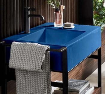 Раковина накладная Cielo I Narcisi NALAMSX OL 76 см левая синий