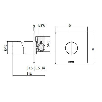 Bossini Inox Смеситель для душа на 1 выход, цвет: сталь брашированная INZ047.075