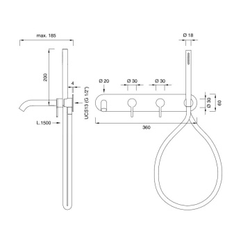 Cмеситель для ванны CEA Design Innovo INV 54 W L сталь
